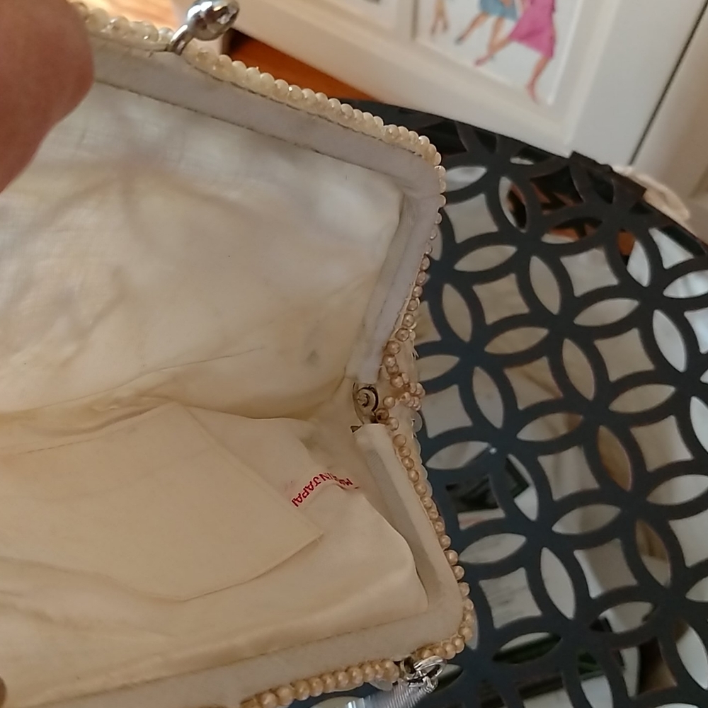 Vintage Sequined And Beaded Off White And Silver … - image 4